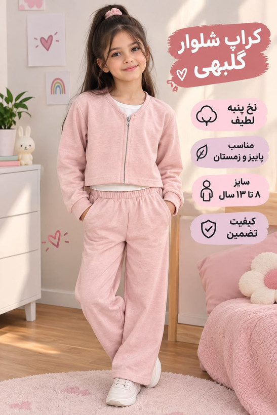 كراپ شلوار گلبهى